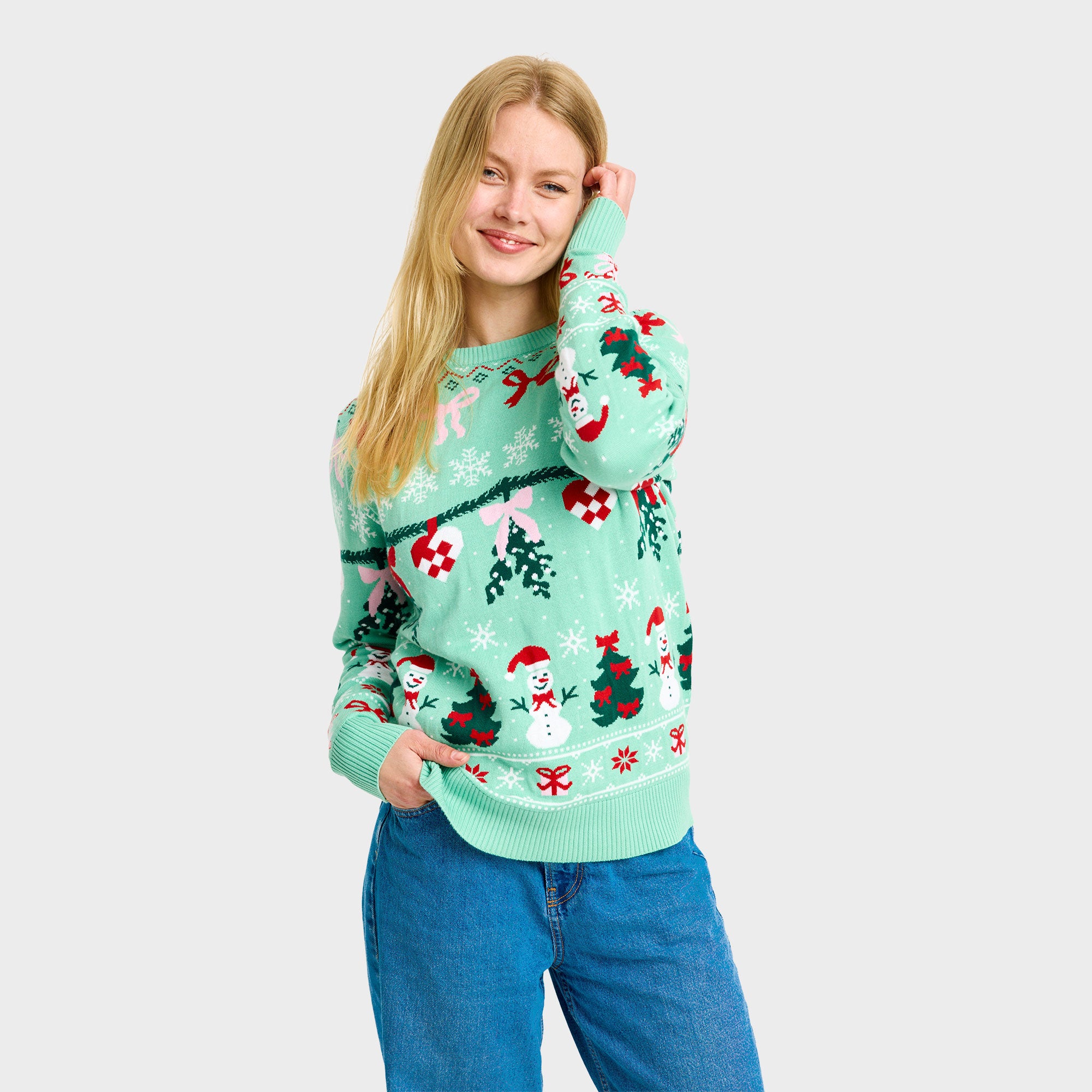 Den sløjfede julesweater - Dame.